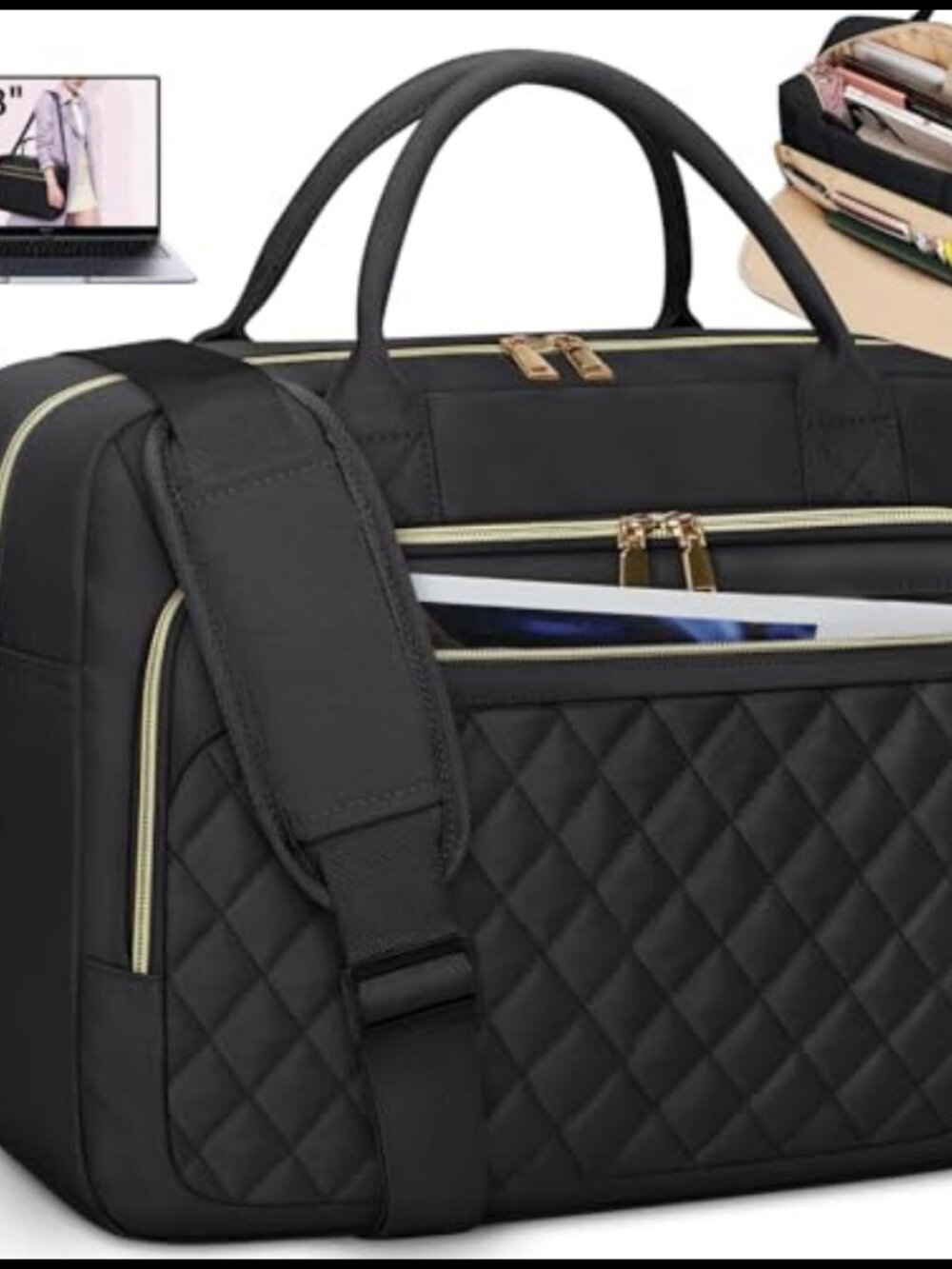 RAINSMORE 17.3 Inch Waterproof Laptop Briefcase with Padded Shoulder Strap